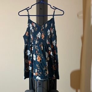 Torrid Floral Sleeveless Top - Blue and Orange